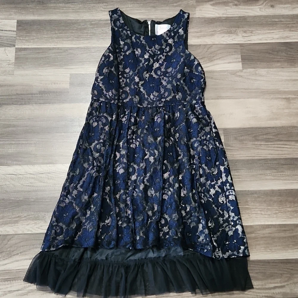 Justice Blue Lace Dress size 16 Vintage Y2K